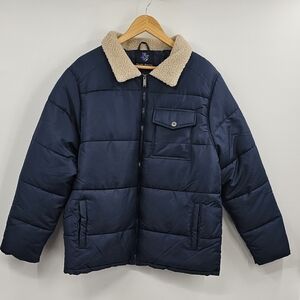 Falcon Hilltop Sherpa Collar Navy Jacket Size XL